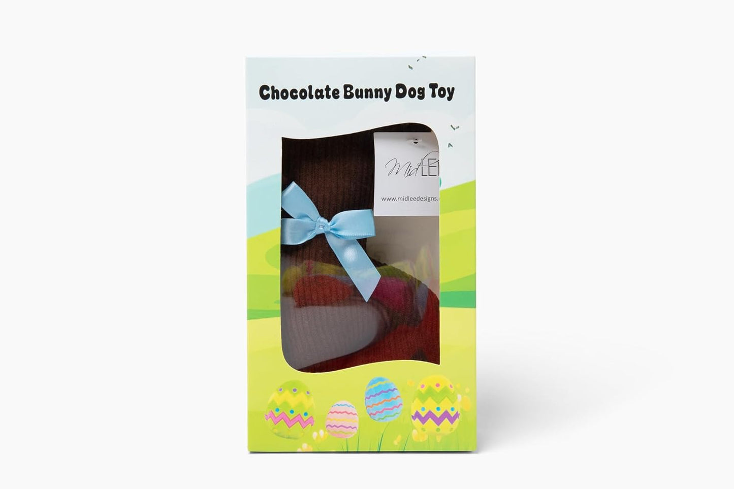 Midlee Plush Chocolate Bunny Easter Dog Toy with Squeaker, Medium to Large, Brown, 9"