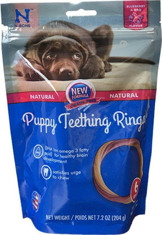 N-Bone Puppy Teething Rings Blueberry Flavor- 6 Count