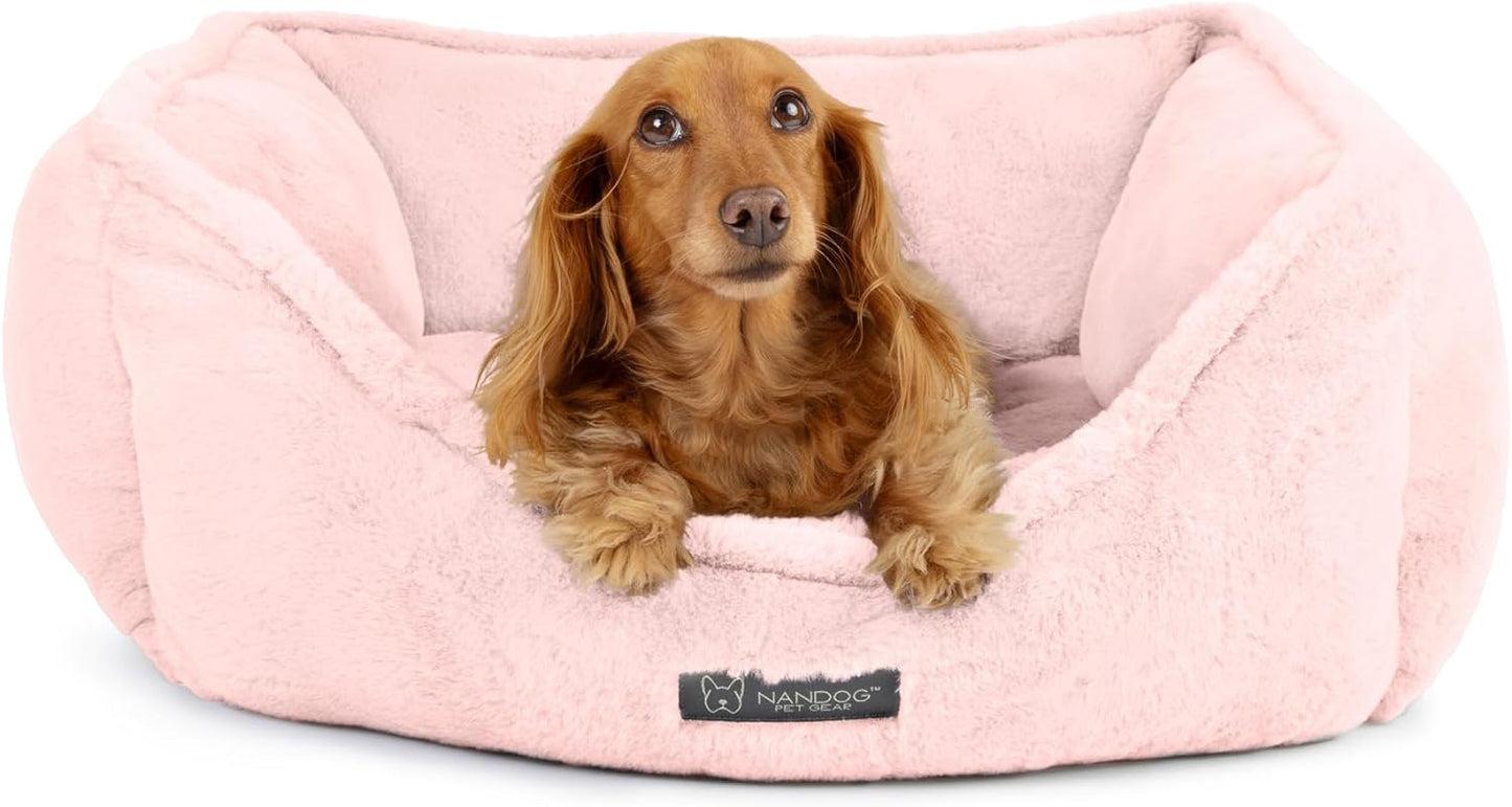 NANDOG Reversible Luxury Microplush Cloud Ultra Plush Dog & Cat Bed - Pink