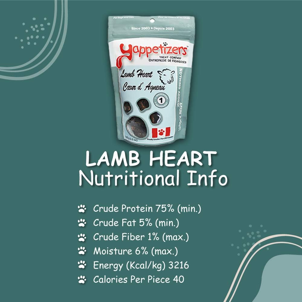 Yappetizers Treat Company Pure Lamb Heart - 3.5oz