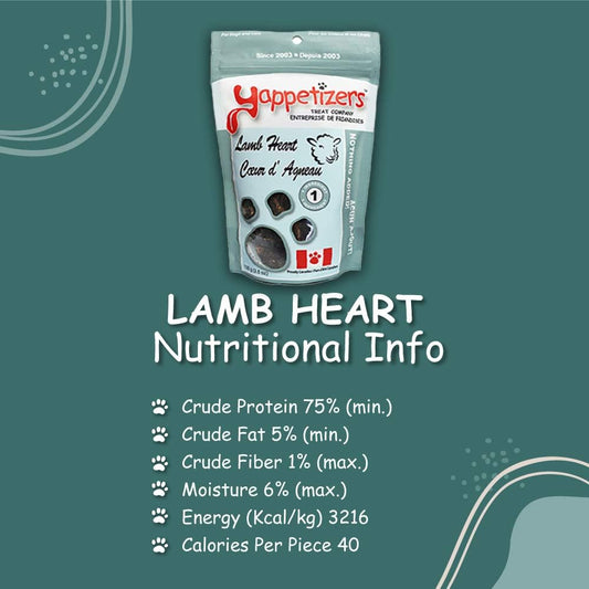 Yappetizers Treat Company Pure Lamb Heart - 3.5oz