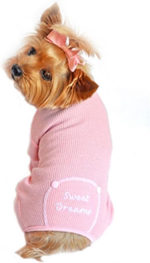 Sweet Dreams Thermal Pajamas for Dogs (Pink, S (13-16 girth; 10-13 neck))