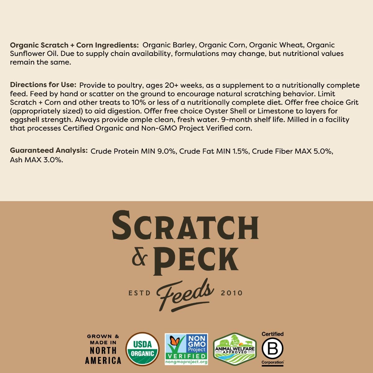 Scratch and Peck Feeds Cluckin Good Organic Scratch N' Corn for Chickens and Ducks - 10 LB