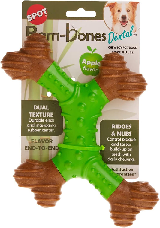 ETHICAL/SPOT Bam-Bone Dental X-Bone Apple Flavor Chew Toy - 8"