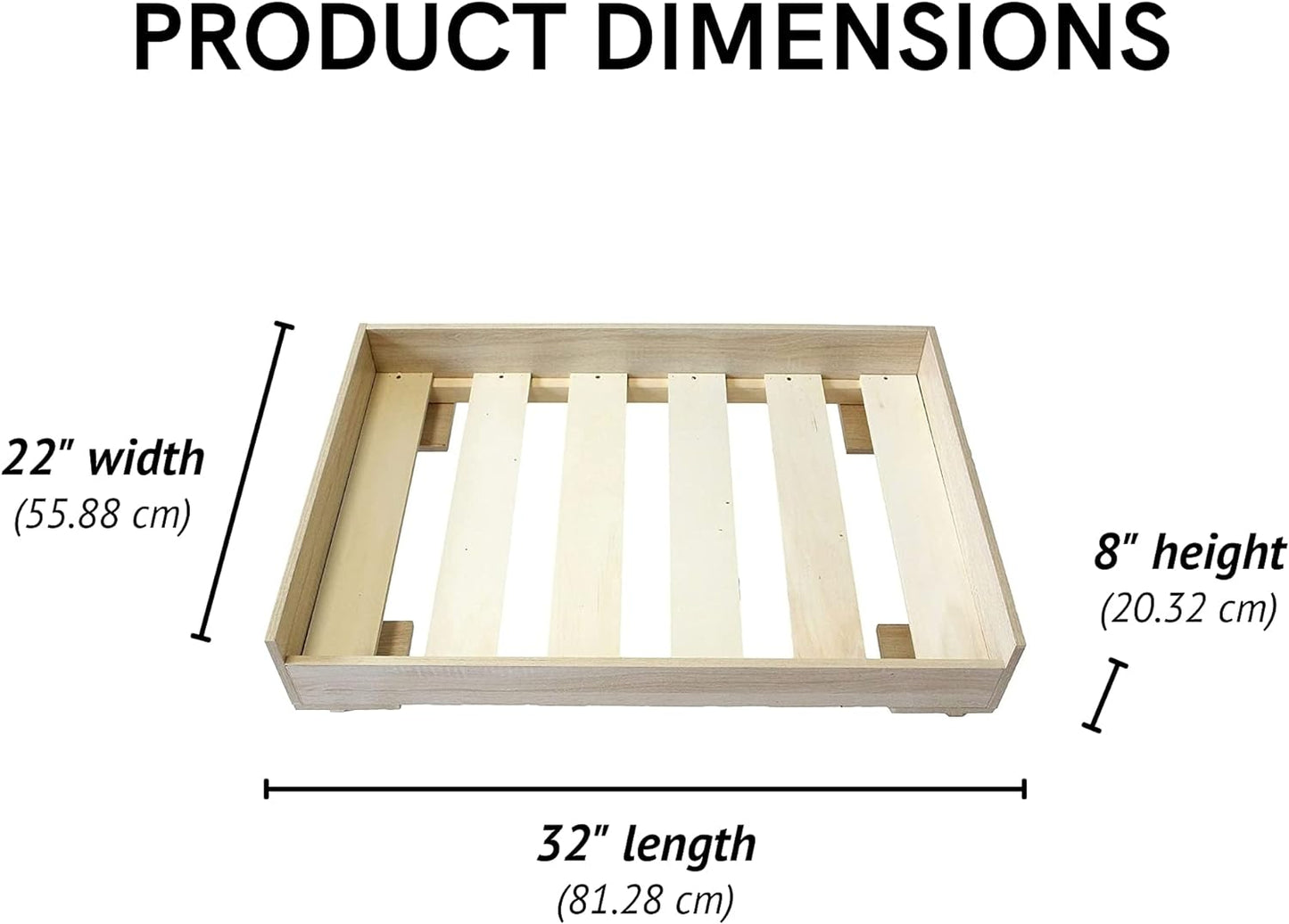 Midlee Raised Wooden Dog Bed Frame- Small