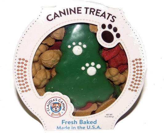 Claudia's Canine Cuisine Festive Paw Print Tree Dog Treats