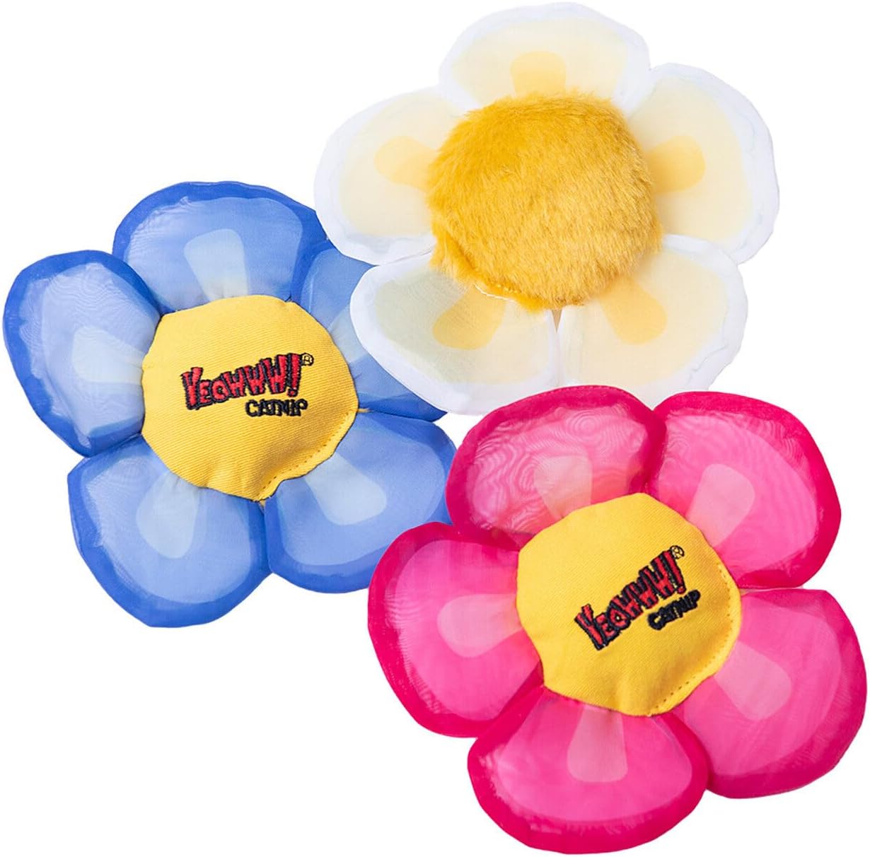 Yeowww! Daisy's Flower Tops Catnip Filled Cat Toy - White