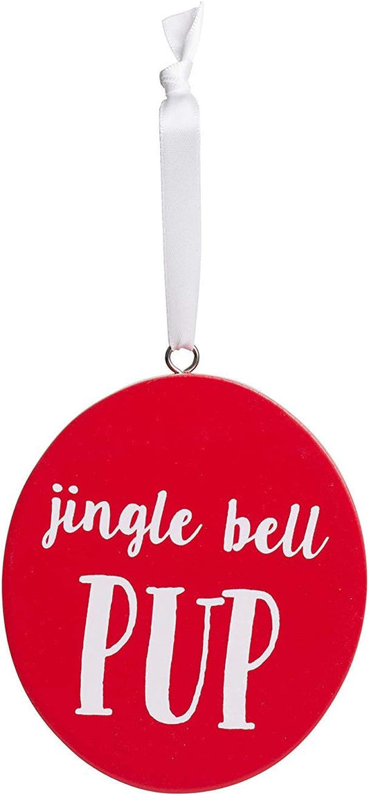 Jingle Bell Pup Photo Ornament- Set of 2