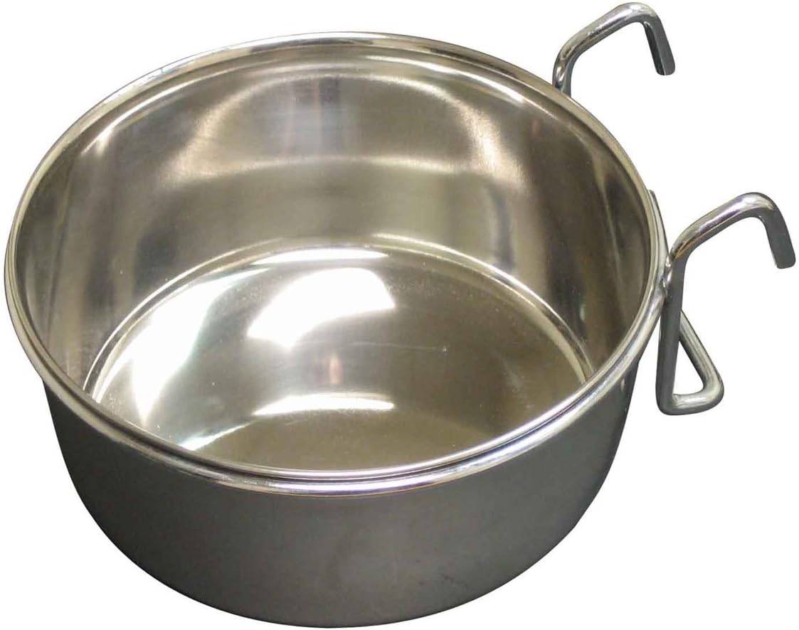 QT Dog Stainless Steel Pet Bowl Coop Cup with Hook - 10 oz