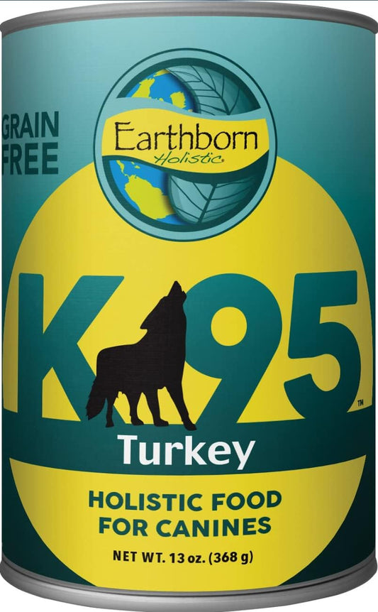 Earthborn Holistic K95 Turkey Recipe Grain-Free Canned Moist Dog Food (13 oz) Pack of 12