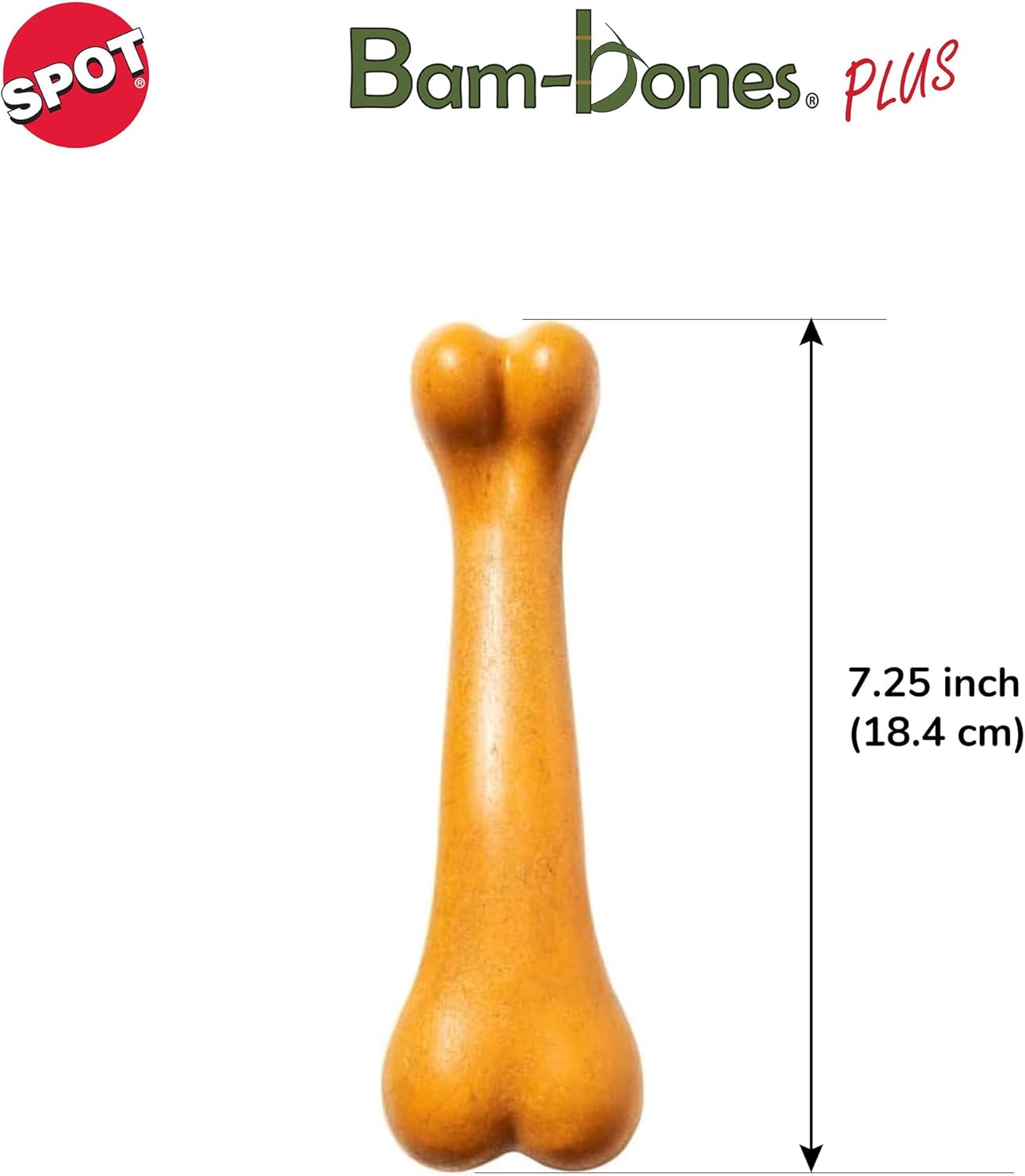 ETHICAL/SPOT Bam-Bone Plus Dino Bone Peanut Butter Flavor Chew Toy - 7.25"