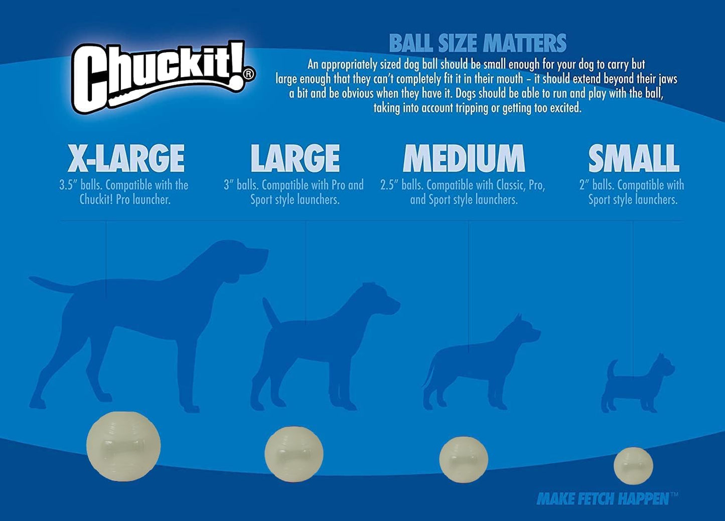 Chuckit Max Glow Ball - X-Large Ball - 3.5" Diameter