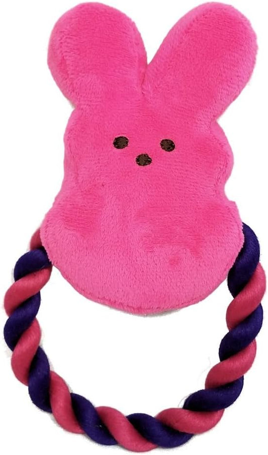 Peeps Squeaky Rope Dog Toy (Pink Bunny)