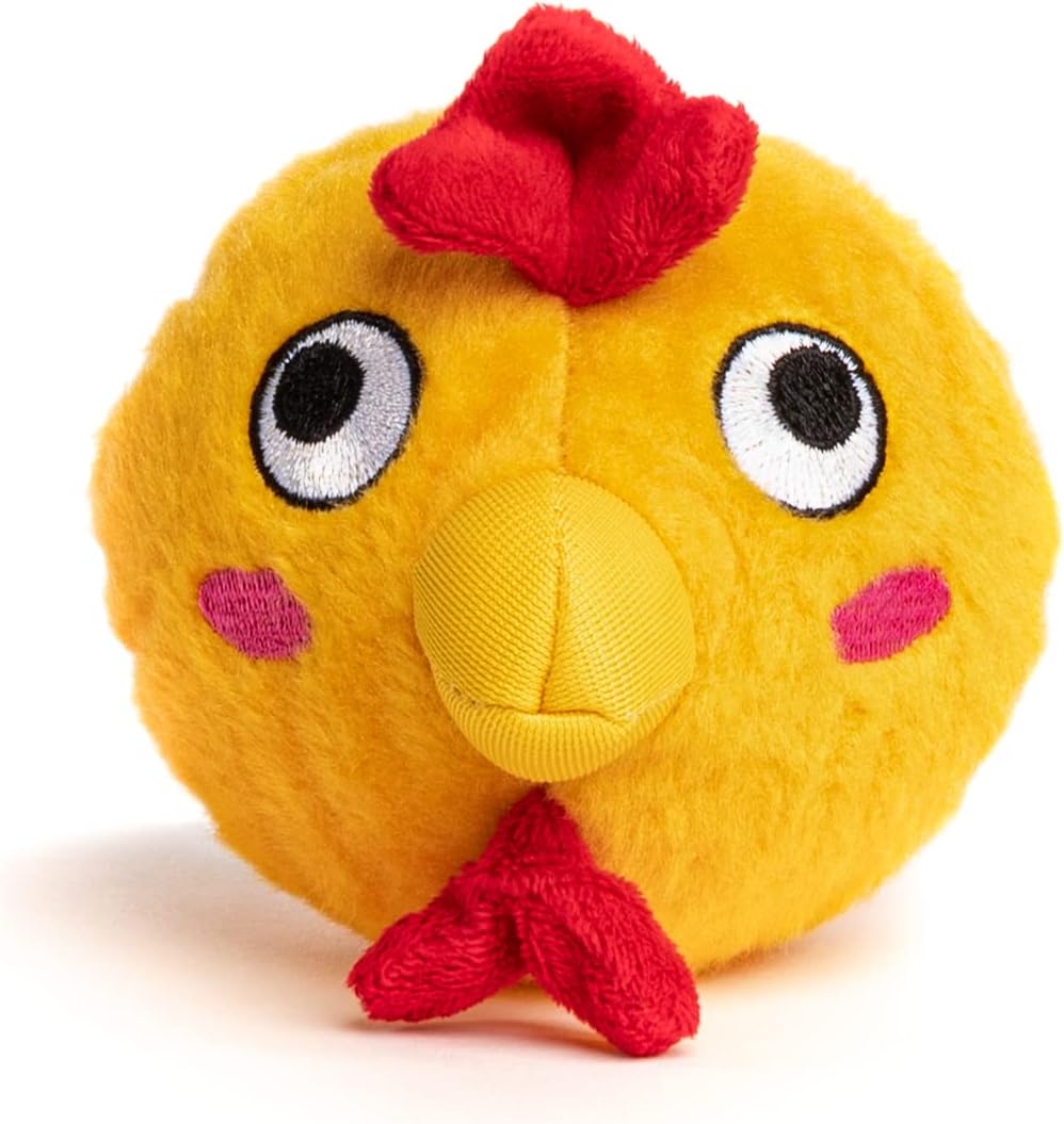 fabdog Faballs Plush Dog Squeak Ball Toys - Chicken (Small)