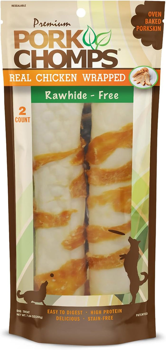 Pork Chomps Real Chicken Wrapped Rolls - 2 pcs
