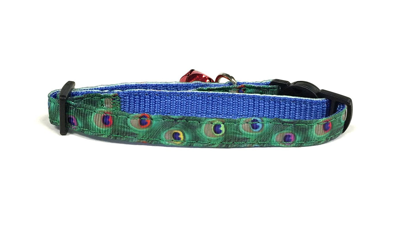 Midlee Peacock Feather Cat Collar with Breakaway Buckle