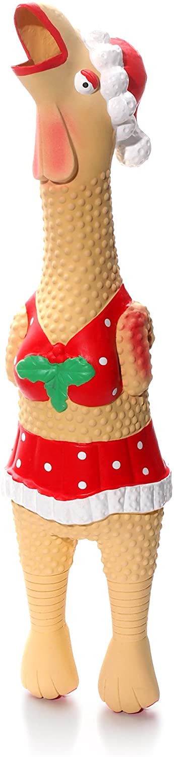 Charming Christmas Henrietta Chicken Dog Toy, Small