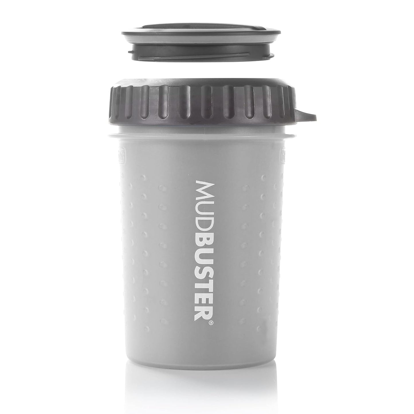 Dexas Lidded MudBuster Portable Dog Paw Cleaner - Medium with Lid (Light Gray) upc ends in 30888
