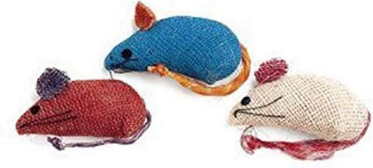 Spot Colored Burlap Mice Catnip Cat Toy - Assorted Colors