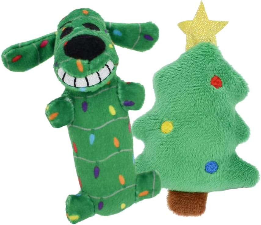Multipet LOOfA Dog Holiday For Cat 2pks 4″-Christmas Tree/Lights