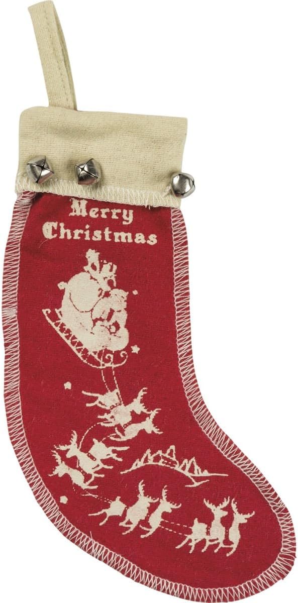 Primitives By Kathy Retro Christmas Felt Stocking Ornaments Set of 3