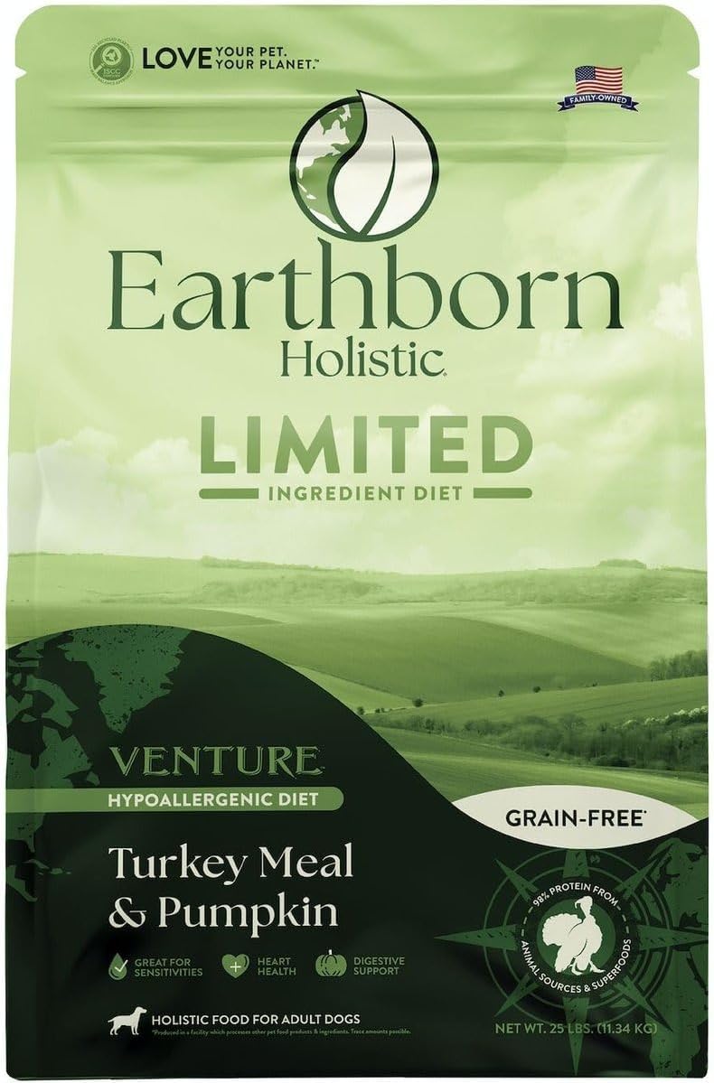 Earthborn Holistic Venture Smoked Turkey & Butternut Squash Dog Food - 25 lbs