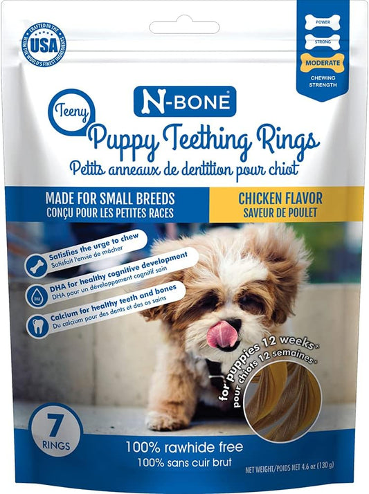 N-Bone Teeny Puppy Teething Rings Chicken Flavor - 7 count