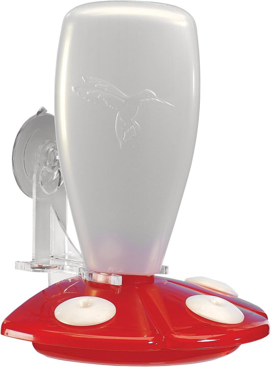 Woodlink Audubon Clear/Red Window Mounting Hummingbird Feeder - 12 Ounces