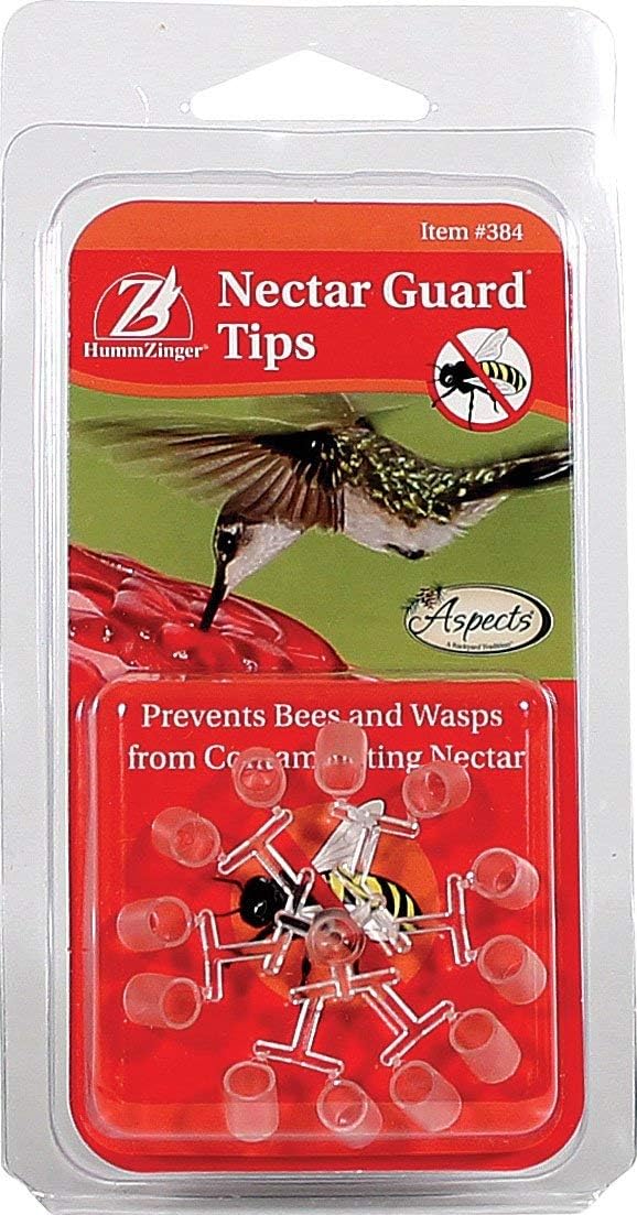 Aspects 384 Nectar Guard Tips 4 Pack (48 Total Tips), Clear 2 Inch Bee Guards for Hummingbird Feeders