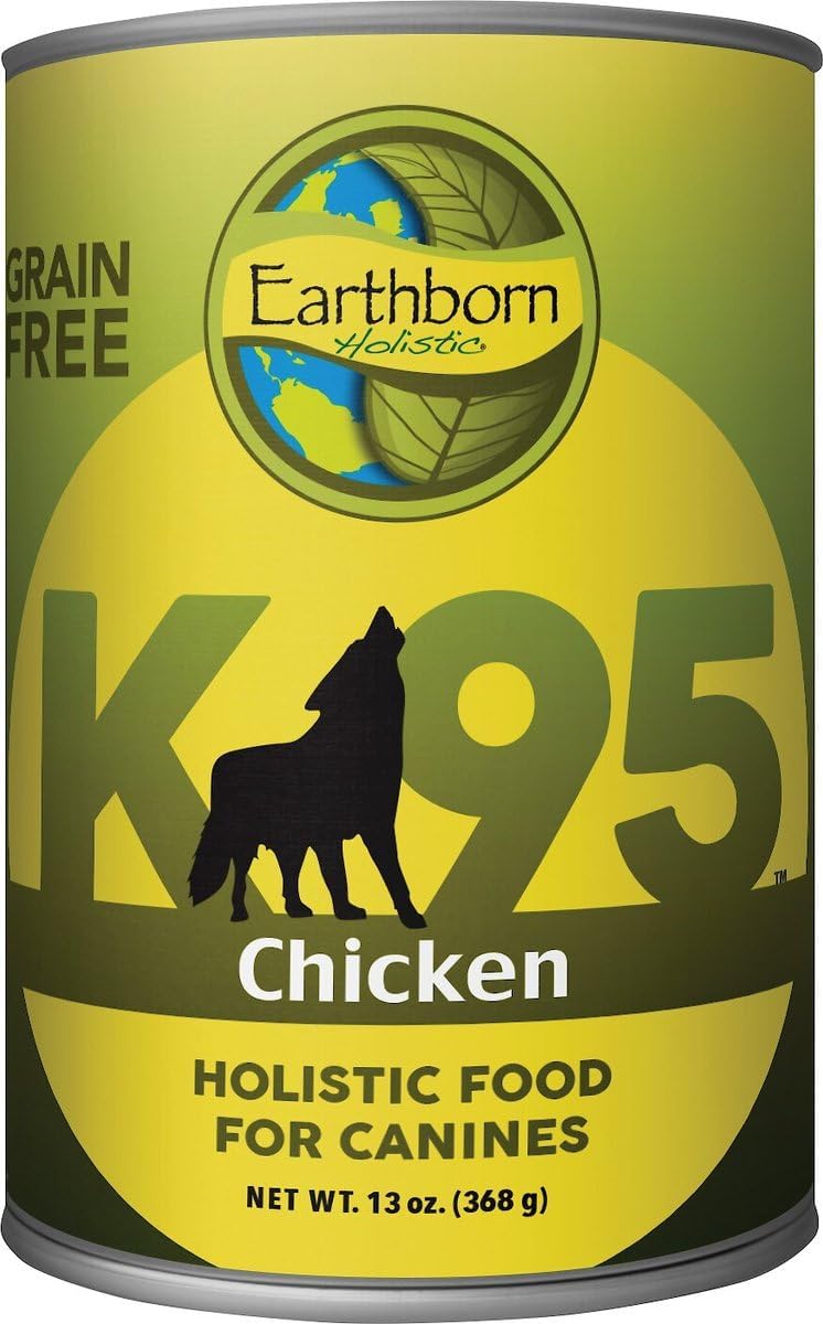 Earthborn Holistic K95 Chicken Recipe Grain-Free Canned Moist Dog Food (13 oz) Pack of 12