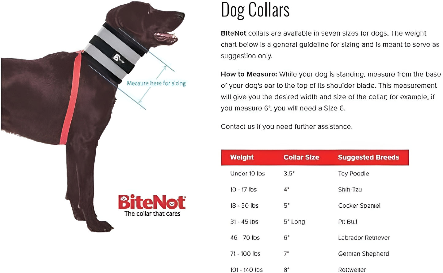 BiteNot Collar - 6" W x 27" L
