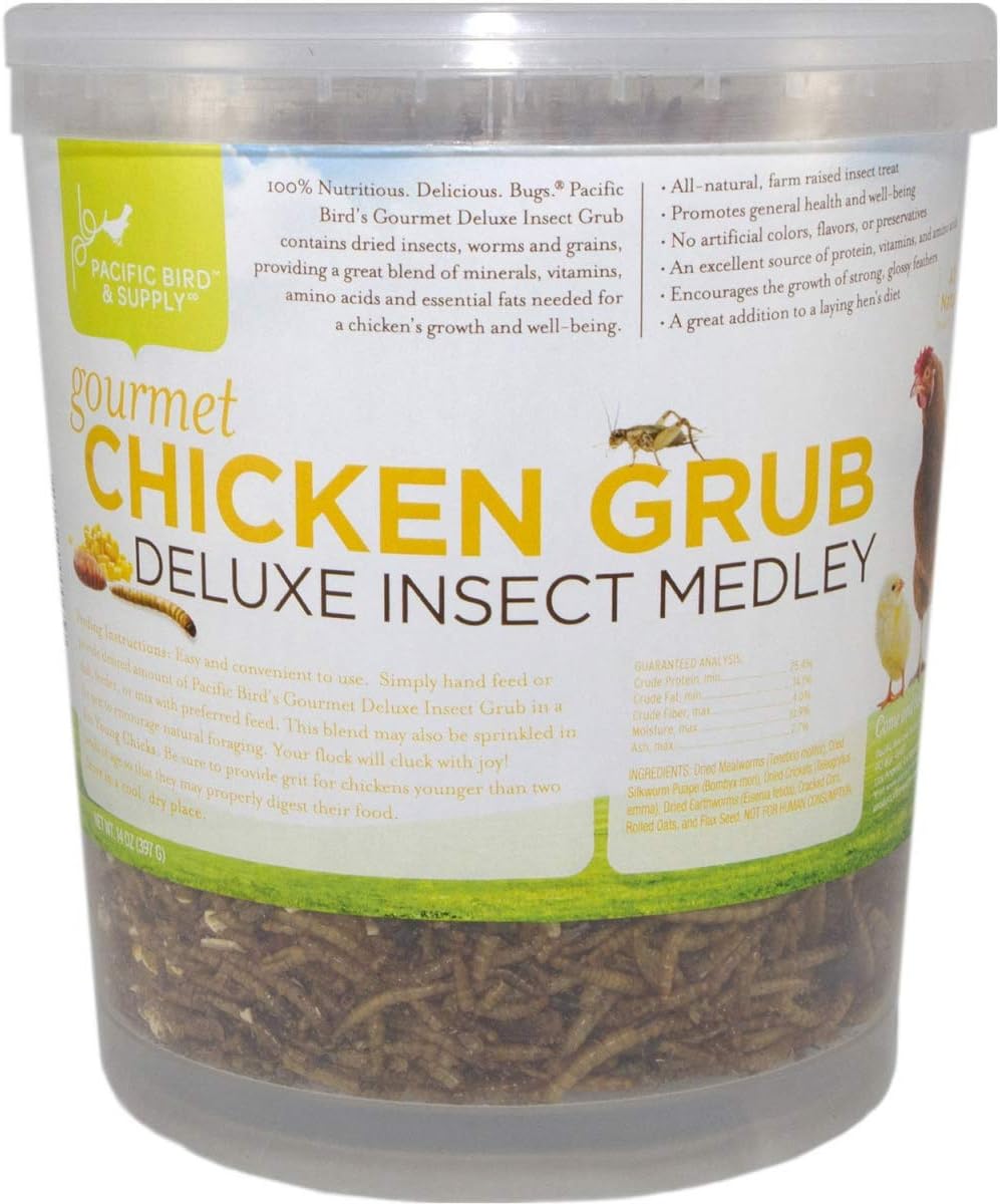 Pacific Bird & Supply Co. Gourmet Chicken Grub Deluxe Insect Medley - 29.8 oz Bucket