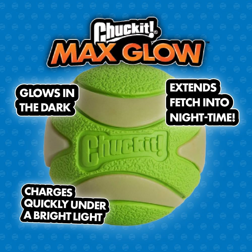 Chuckit Max Glow Ball - X-Large Ball - 3.5" Diameter