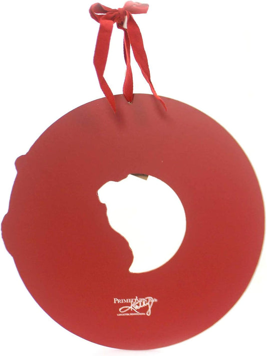 Primitives by Kathy Vintage Wooden Red Santa Wreath