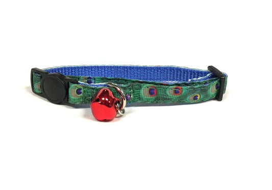 Midlee Peacock Feather Cat Collar with Breakaway Buckle