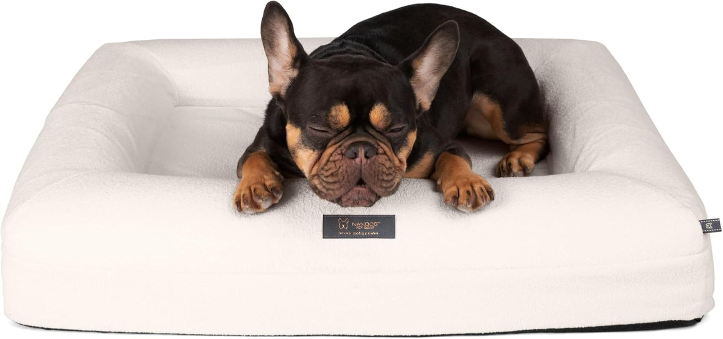 Nandog Pet Gear Memory Foam Orthopedic Ivory Dog Bed - Medium