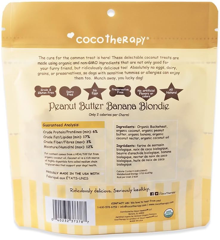 Coco Therapy Peanut Butter Banana Coco-Charms Dog Training Treats