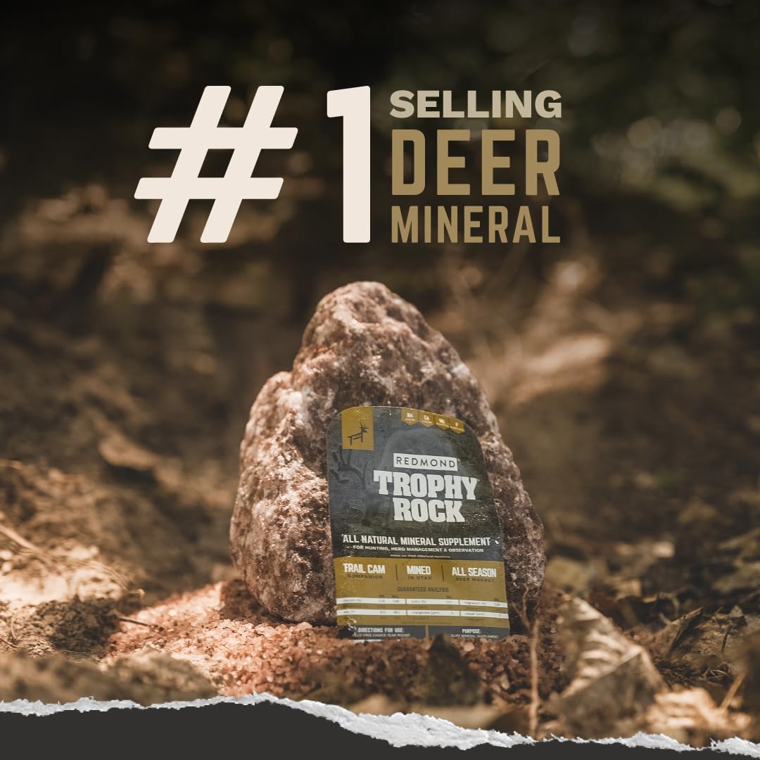 Trophy Rock Redmond Mineral Rock/Salt Lick, Attract Deer and Big Game - 12 LB -One Rock