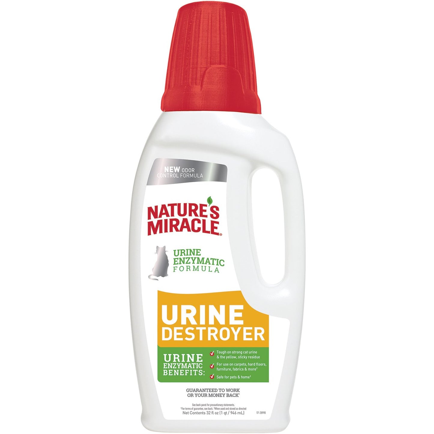 Nature's Miracle Just for Cats Urine Destroyer Stain and Odor Remover, 32-Ounce Pour Bottle