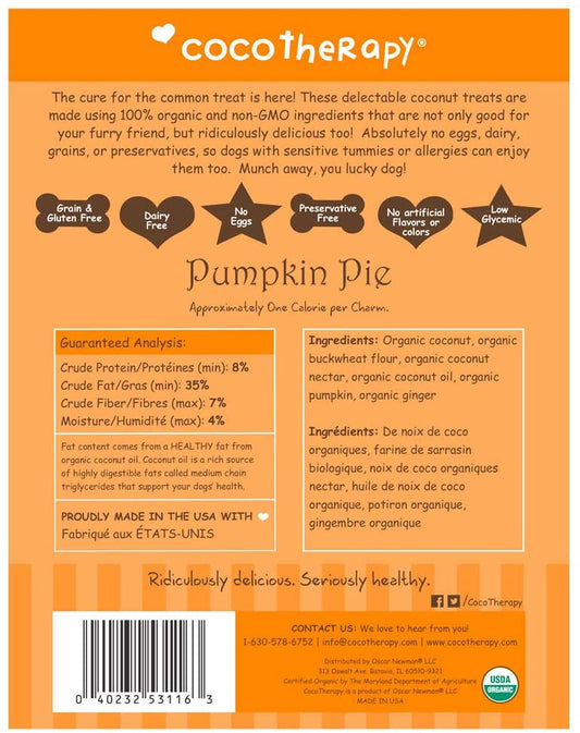 CocoTherapy Coco-Charms Training Dog Treats-Pumpkin Pie 5oz