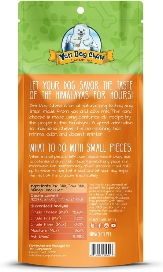 Yeti Dog Chew Mango Dog Chews Treats- Large, 3.5 oz