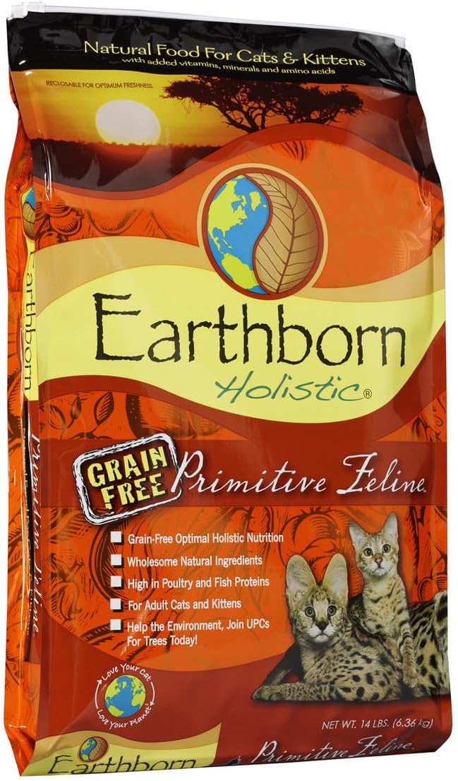 Earthborn Holistic Primitive Feline Grain Free 44/20 Cat Food - 14 lbs