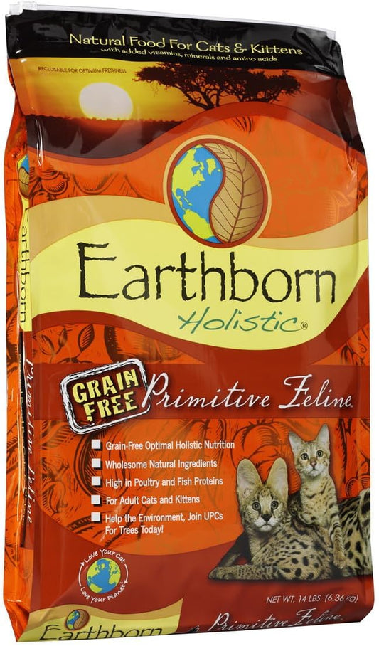 Earthborn Holistic Primitive Feline Grain Free 44/20 Cat Food - 14 lbs