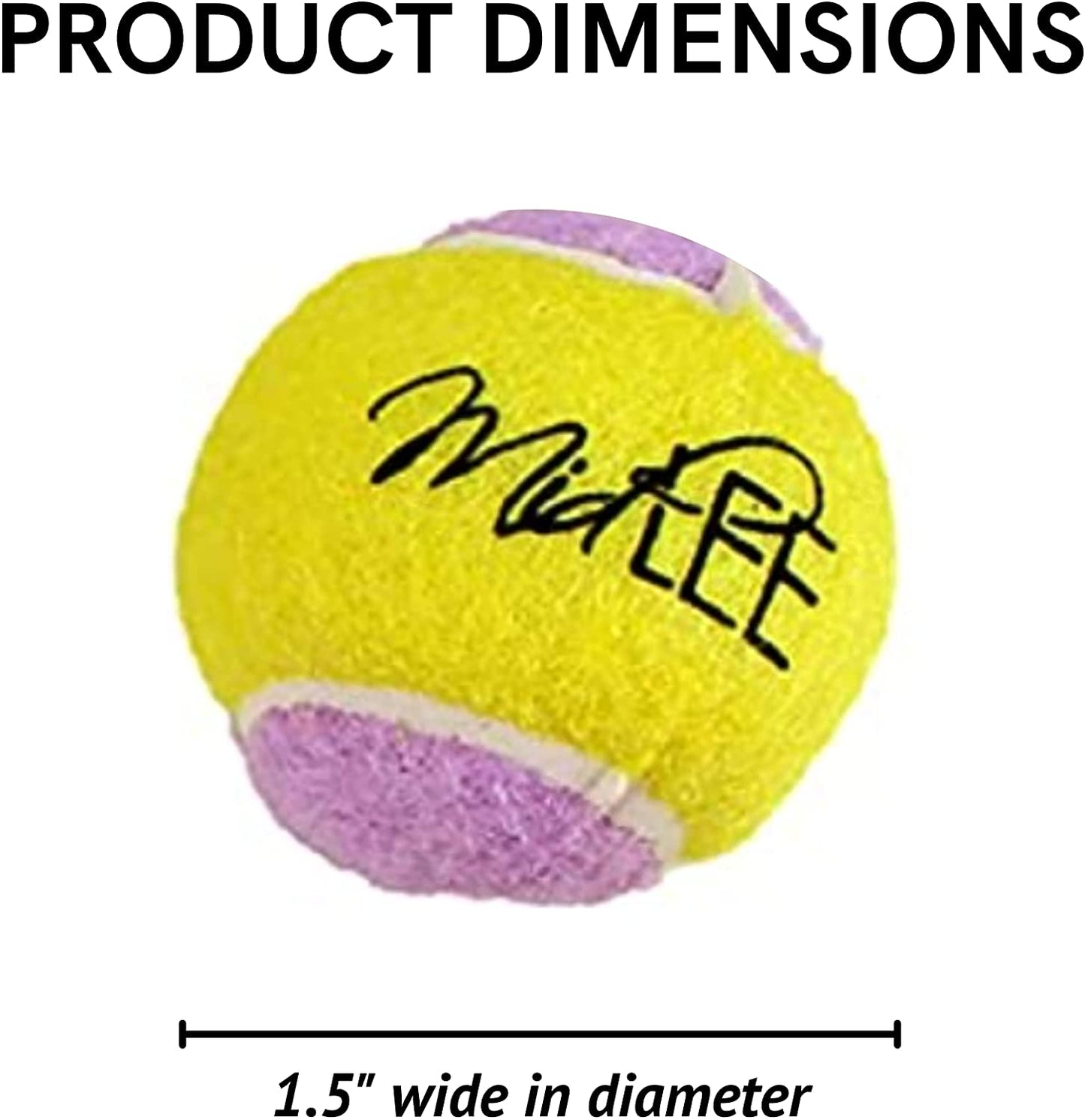 Midlee Small Dog Tennis Ball- Yellow/Lavender- Set of 12