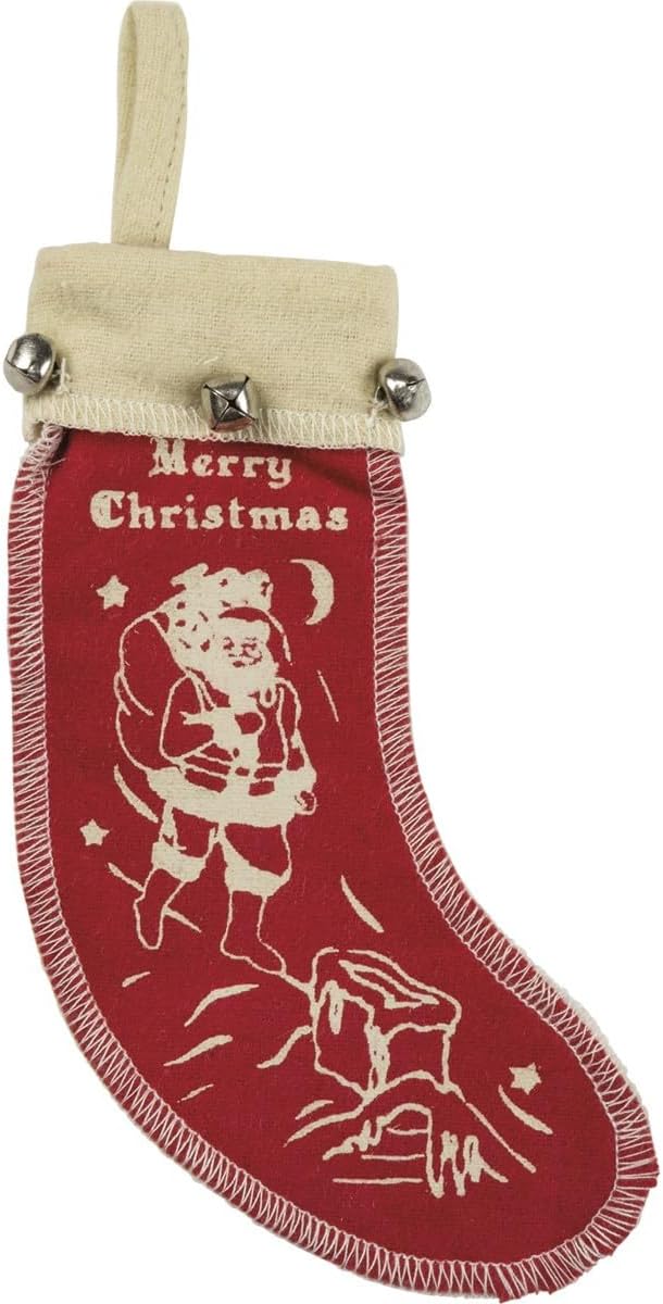 Primitives By Kathy Retro Christmas Felt Stocking Ornaments Set of 3