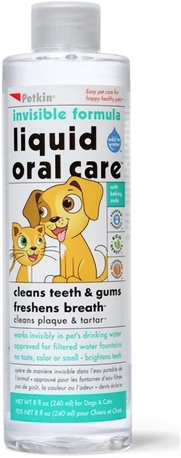 Petkin invisible formula Liquid Oral Care Teeth, Dental Gums Fresh Breath Dogs and Cats