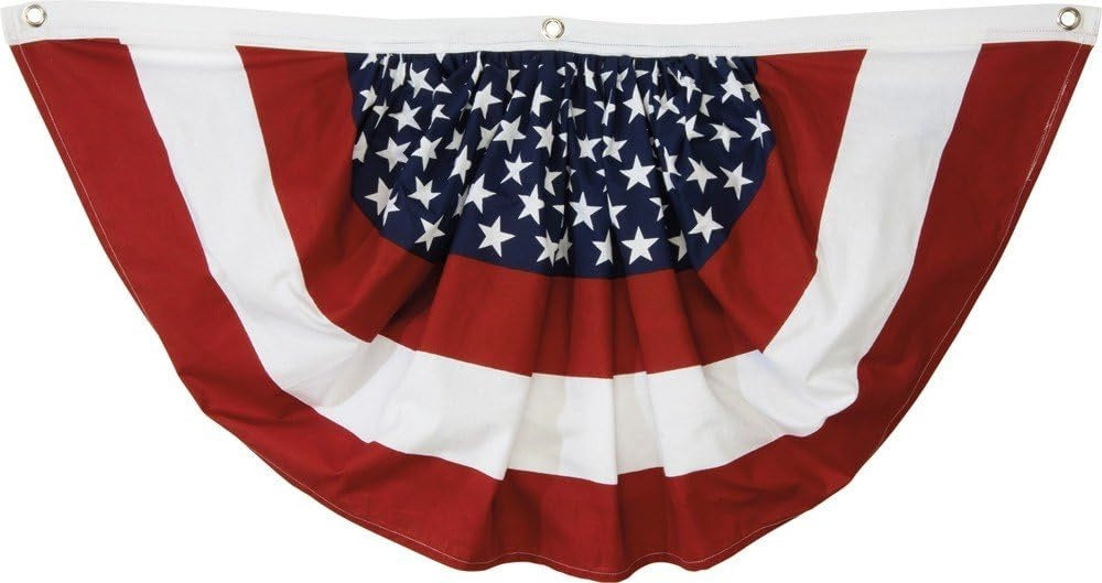 Primitives by Kathy Patriotic Bunting American Flag - 36" x 19"