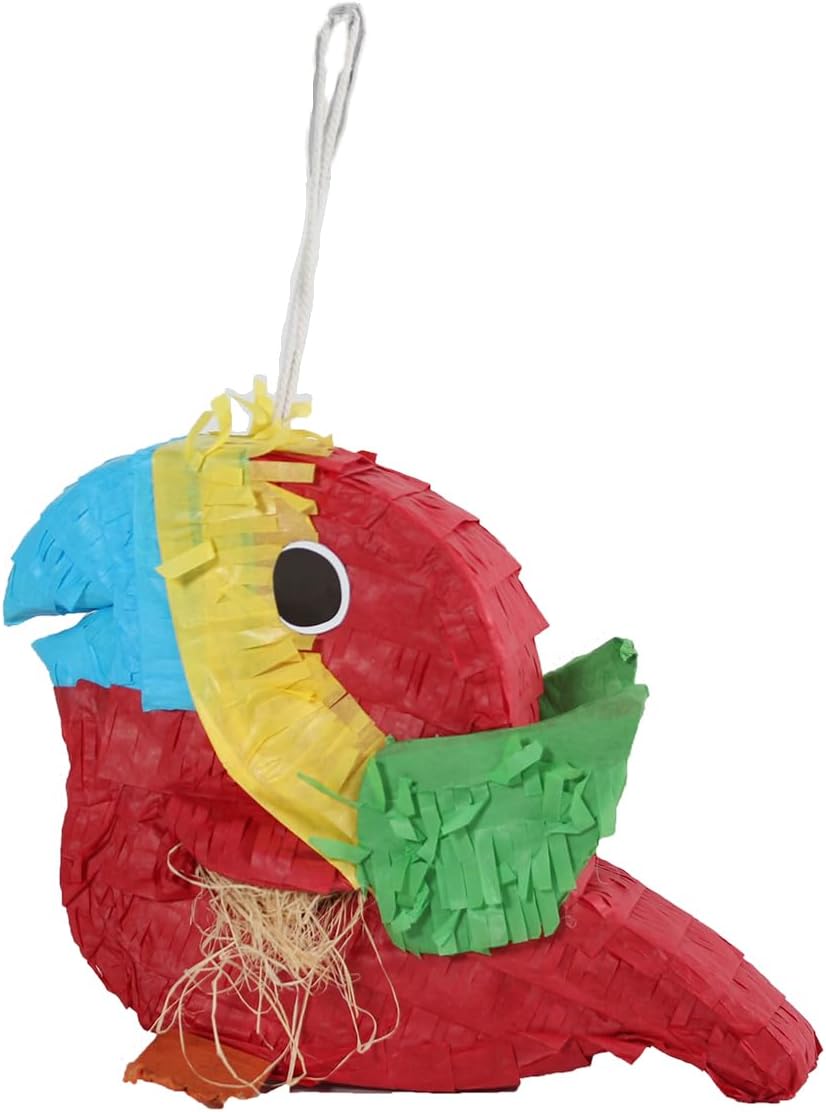 PENN-PLAX Birdie Pinata with Natural Nesting Material – Safe for Small and Medium Birds – Colorful & Fun Addition to Any Cage – Small