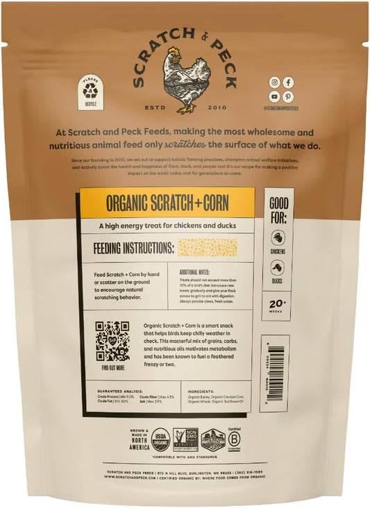 Scratch and Peck Feeds Cluckin Good Organic Scratch N' Corn for Chickens and Ducks - 10 LB