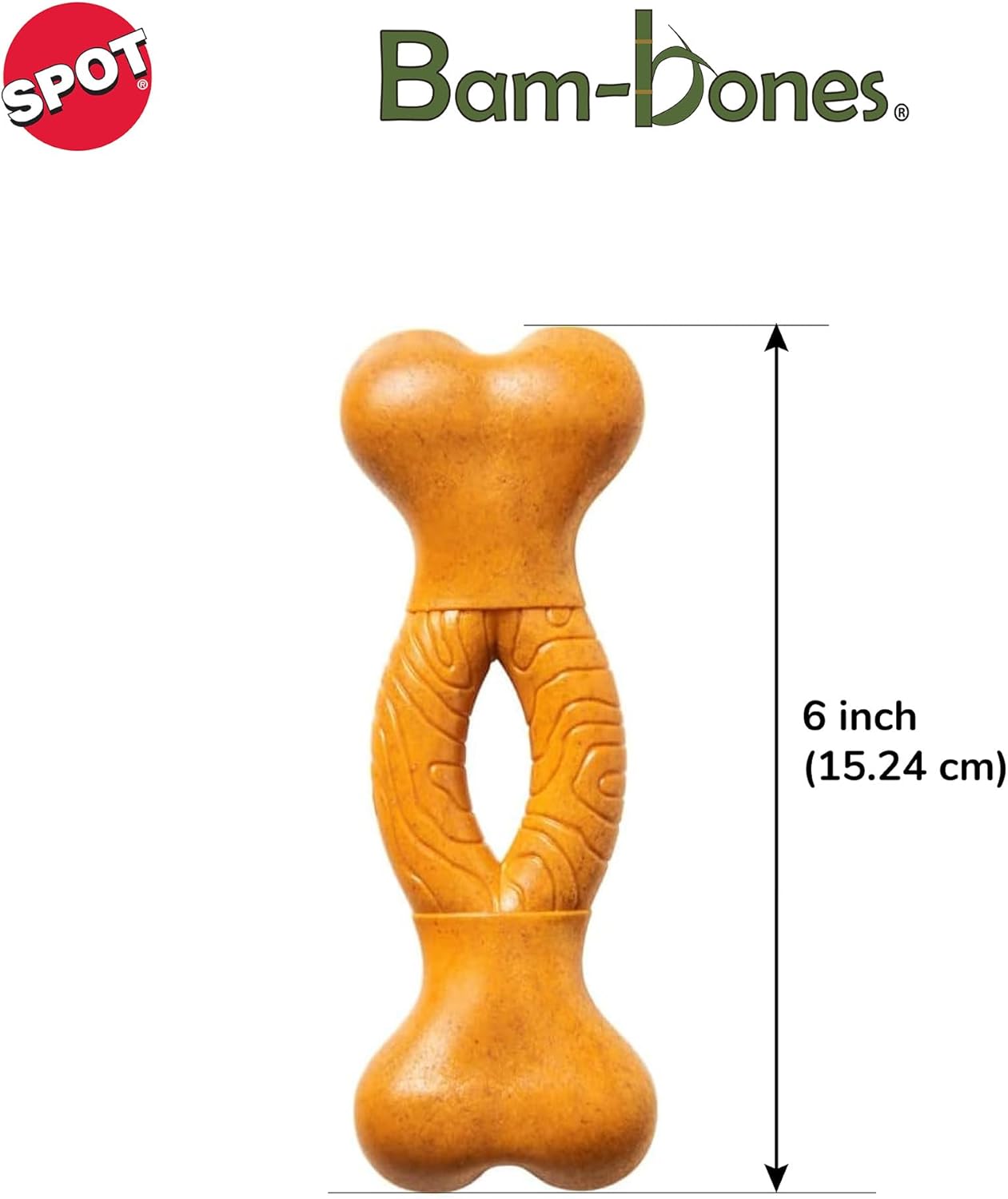 ETHICAL/SPOT Bam-Bone Curved Bone Peanut Butter - 6"